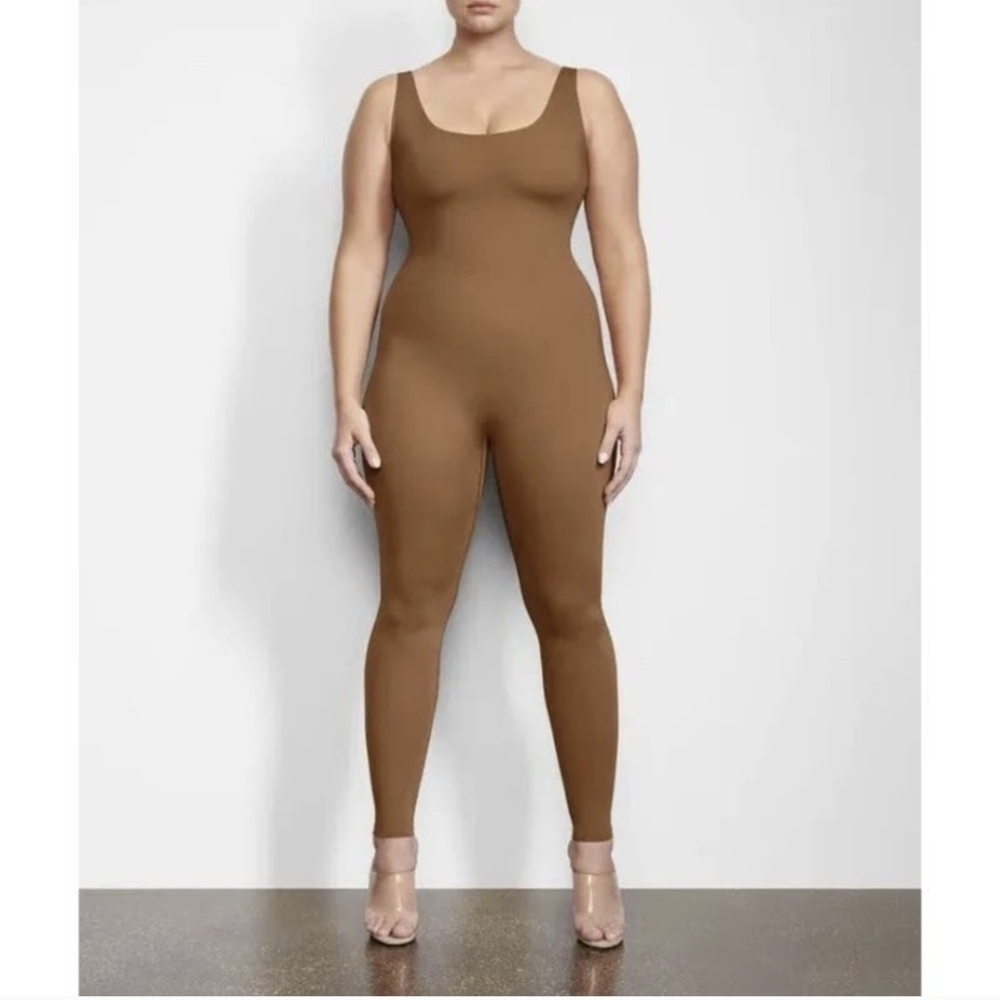 Skims All-in-one Square Neck Bodycon Jumpsuit Bodysuit